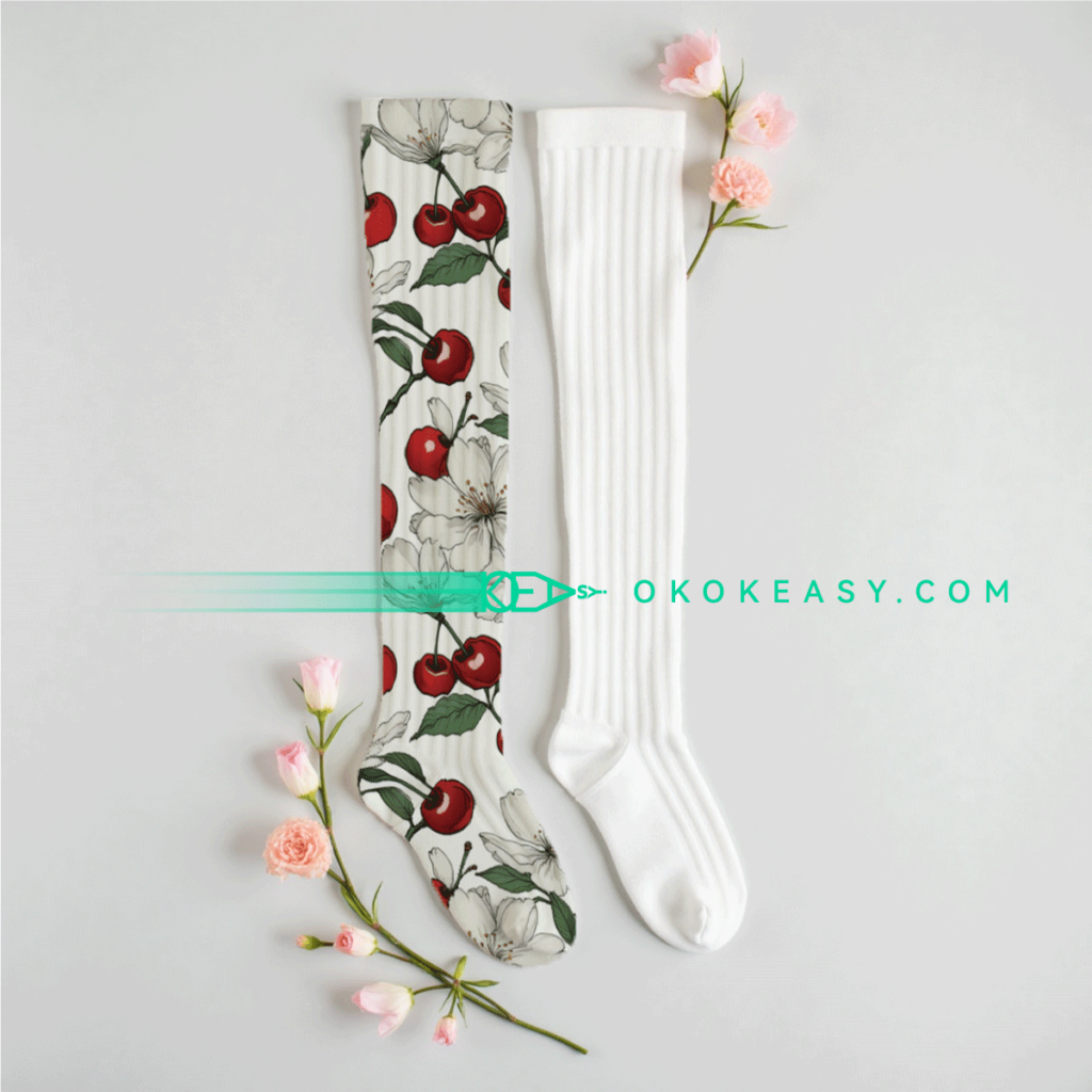 Watercolor Style Plum Blossoms and Cherry Seamless Pattern on Beige Background