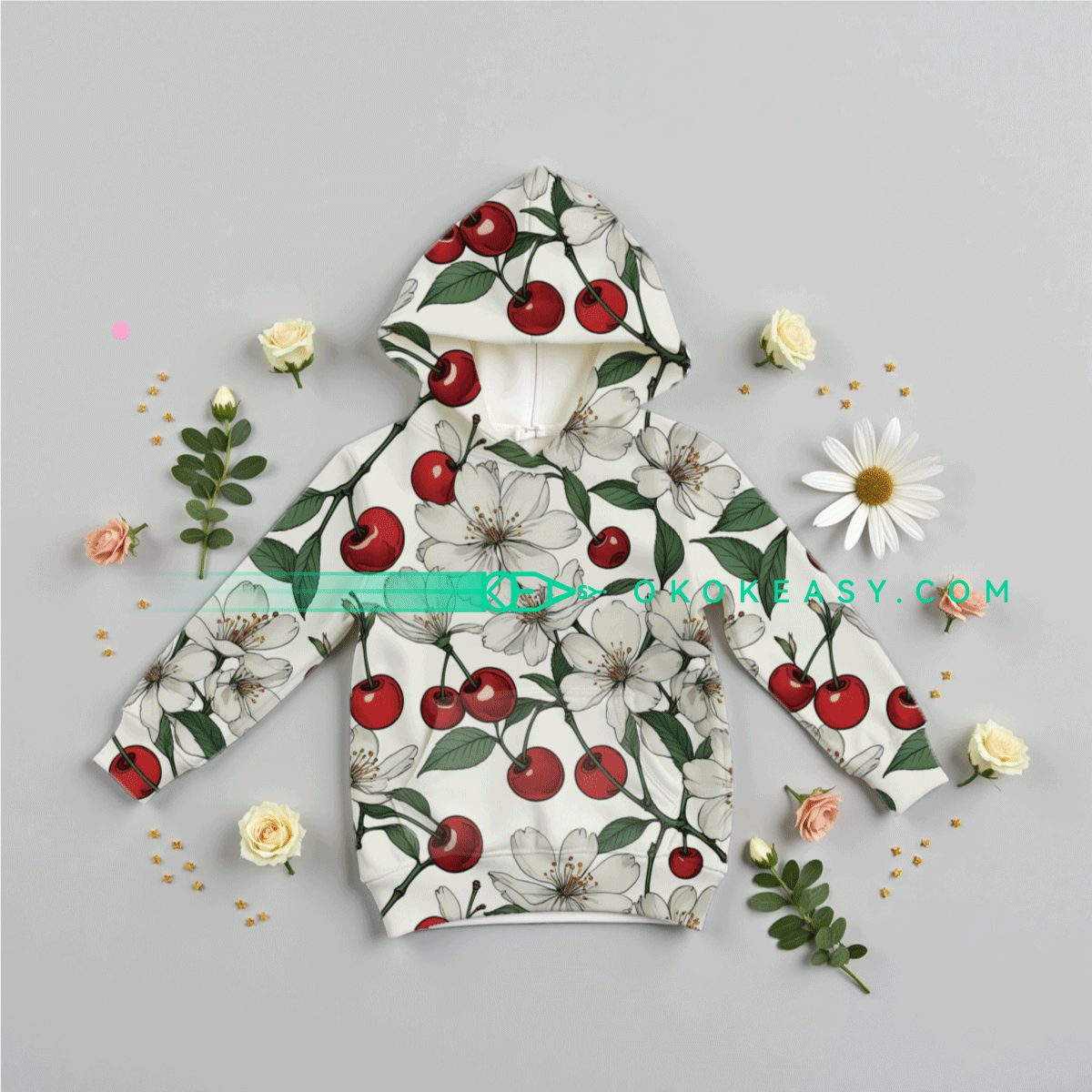 Plum blossoms Cherry Seamless pattern 2 Plum Blossoms and Cherry Seamless Pattern for Textile Design