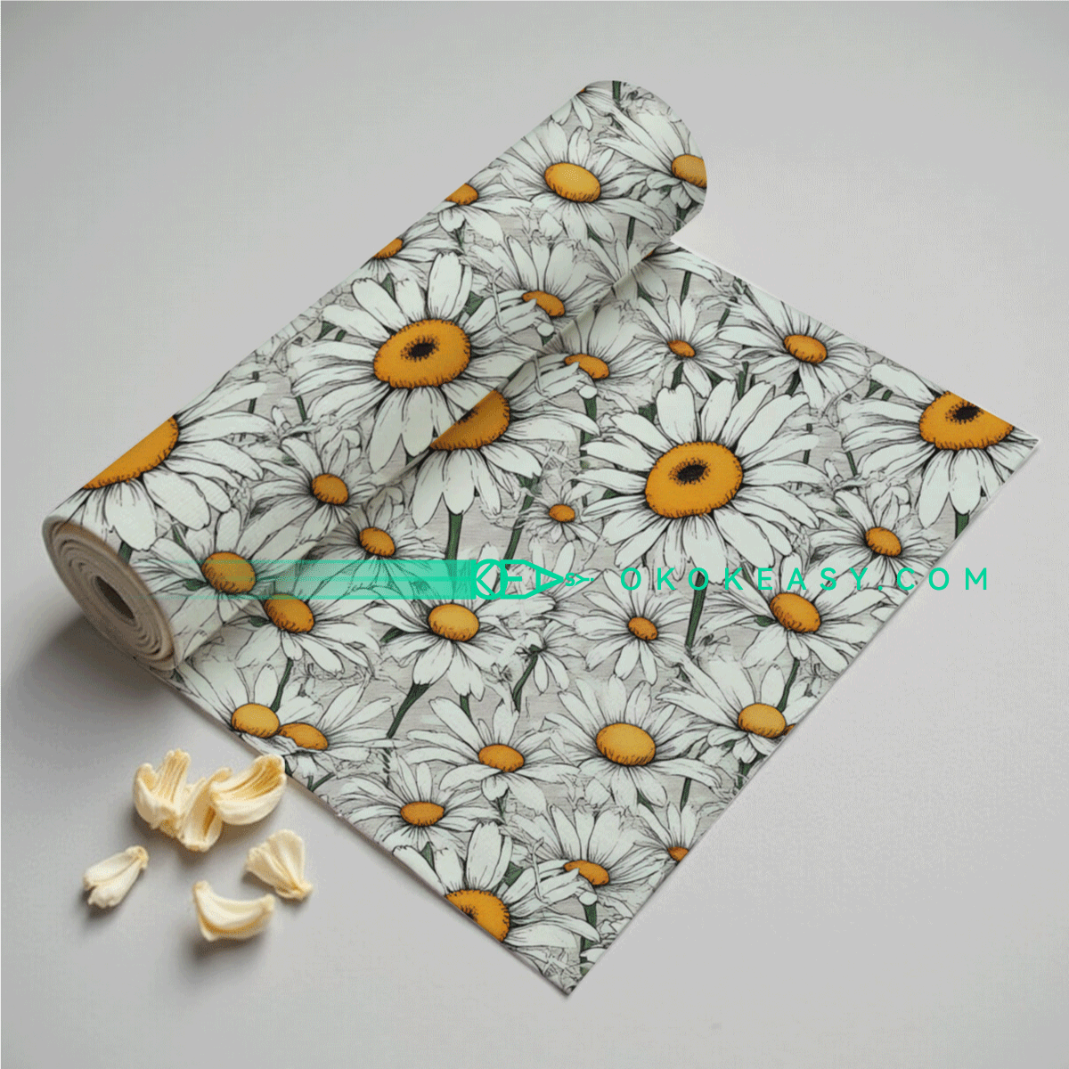 Daisy Seamless pattern 4 White and yellow daisy seamless background pattern in 300DPI JPG format, perfect for wallpaper and packaging design.