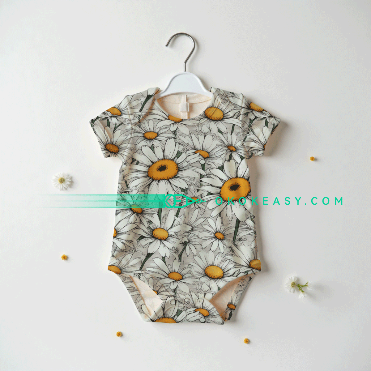 Daisy Seamless pattern 6 hand-drawn-daisy-seamless-pattern-watercolor-stippling