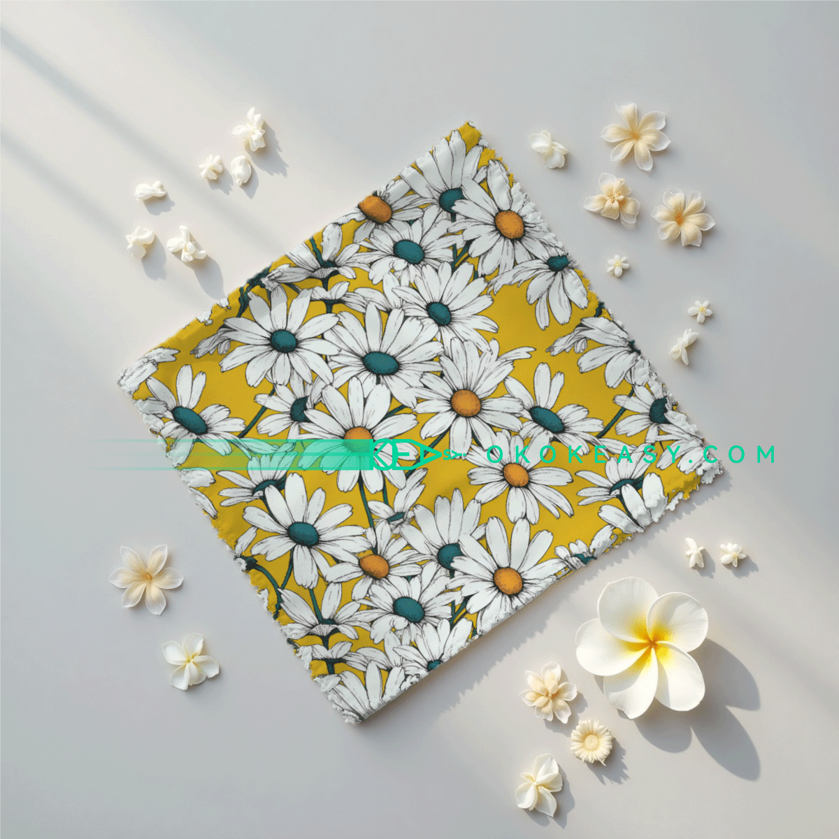 Daisy Seamless pattern 3 Delicate Pen-Drawn Daisy Seamless Pattern for Fabric Design