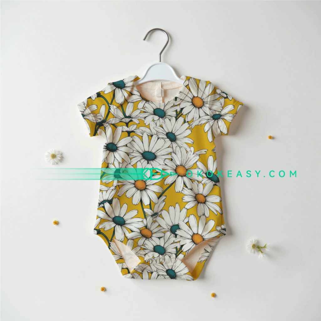 Fresh Watercolor Daisy Seamless Pattern for Spring and Summer Fashion Prints