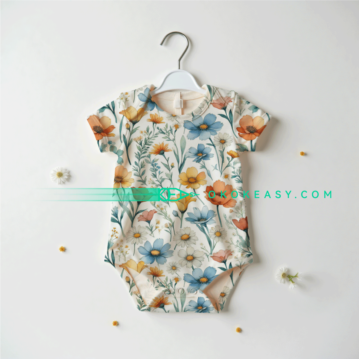 Cosmos Seamless pattern 6 Watercolor Style Cosmos Seamless Pattern on Beige Background