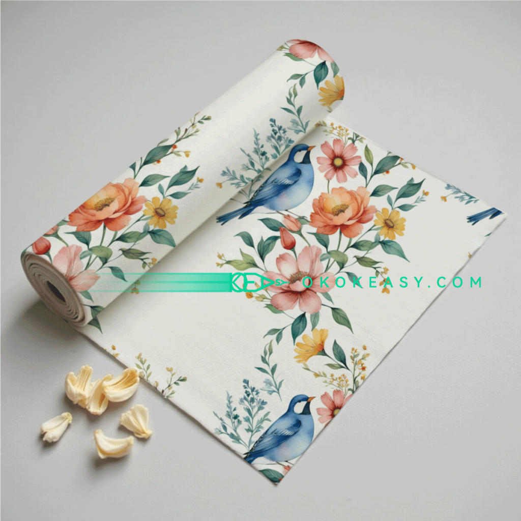 Birds and Flowers Seamless Pattern for Textile Design