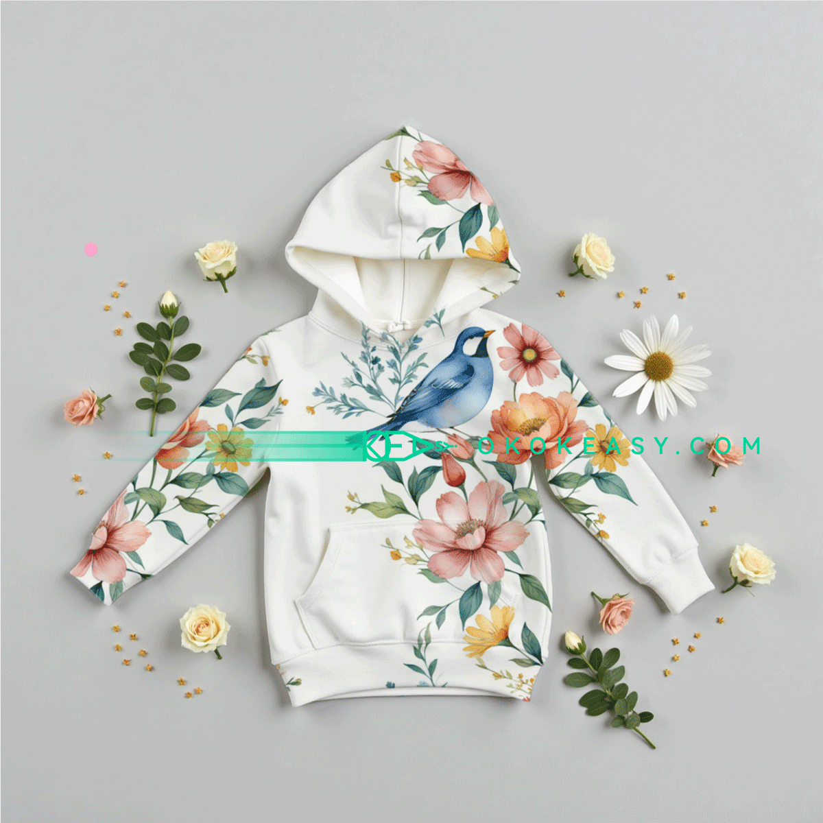 Birds and Flowers Seamless pattern 2 High-Resolution Birds and Flowers Seamless Pattern with Rich Colors on Beige Background