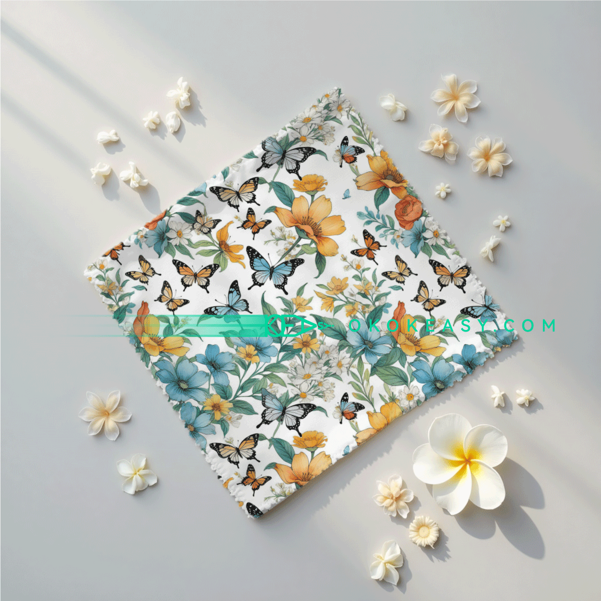 Butterflies and Flowers Seamless pattern 3 Playful style butterflies and flowers seamless pattern in pen and watercolor design, suitable for textiles and home decor