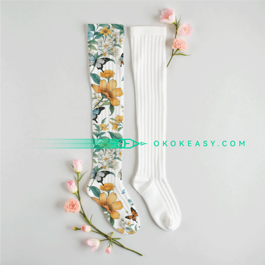 Nordic style seamless background of butterflies and flowers in 300DPI JPG format, suitable for home decor