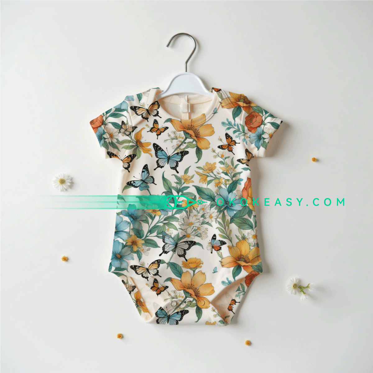 Butterflies and Flowers Seamless pattern 6 Vibrant Nordic style seamless pattern of butterflies and flowers, suitable for fabrics and textiles