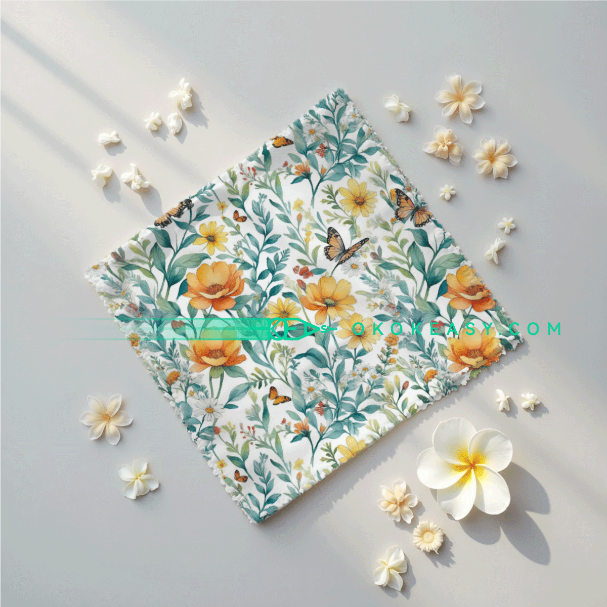 Butterflies and Flowers Seamless pattern 3 Seamless pattern of butterflies and flowers in Nordic style, suitable for textile and fabric design