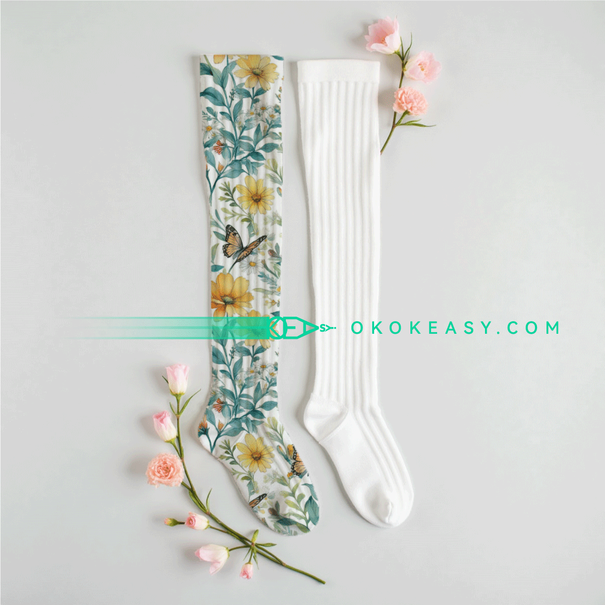 Butterflies and Flowers Seamless pattern 5 Seamless pattern of orange butterflies and cosmos flowers, eco-friendly design, suitable for textiles and home decor