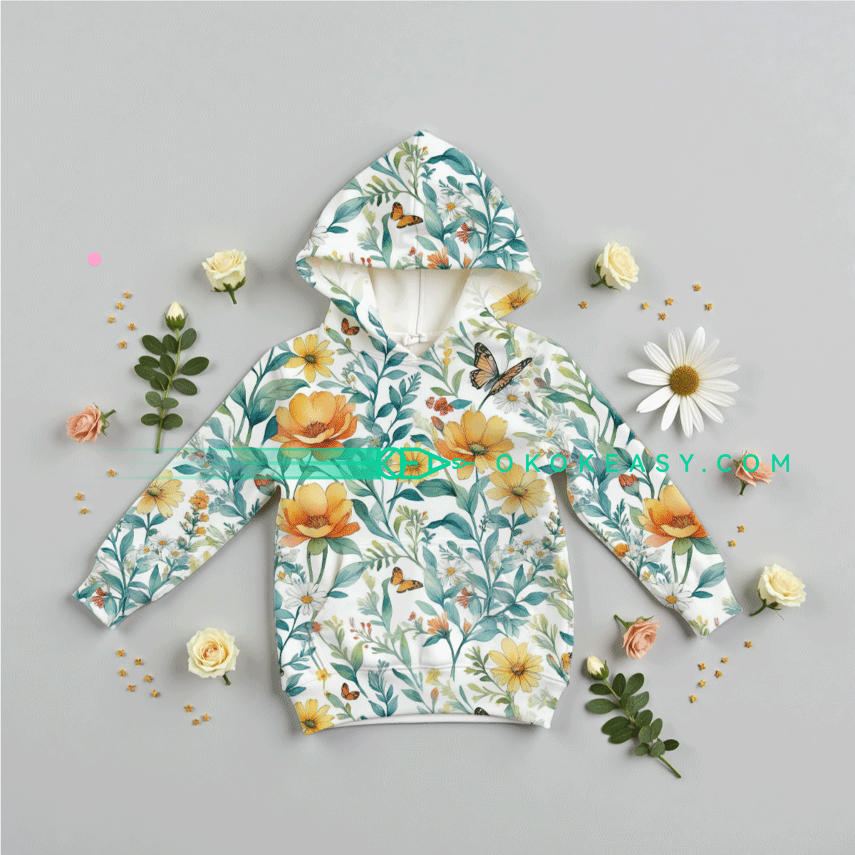 Butterflies and Flowers Seamless pattern 2 Seamless background of butterflies and flowers in a playful style, suitable for home decor and printing