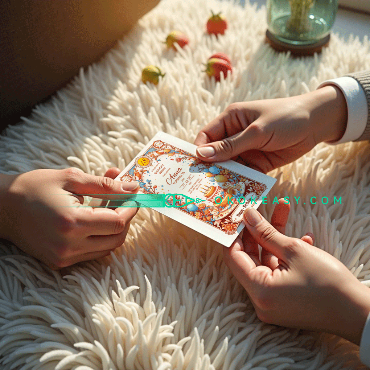 Lucky Day Bday Party Invite 5 Editable mysterious tarot card style birthday party invitation with classic color scheme, PDF format