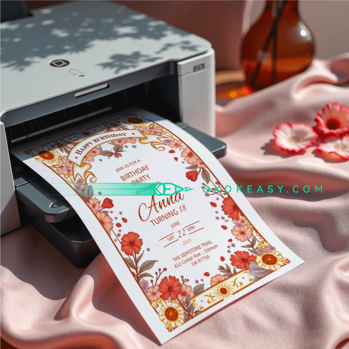 Lucky Day Bday Party Invite 4 Editable tarot card style birthday invitation with mysterious theme, PDF format