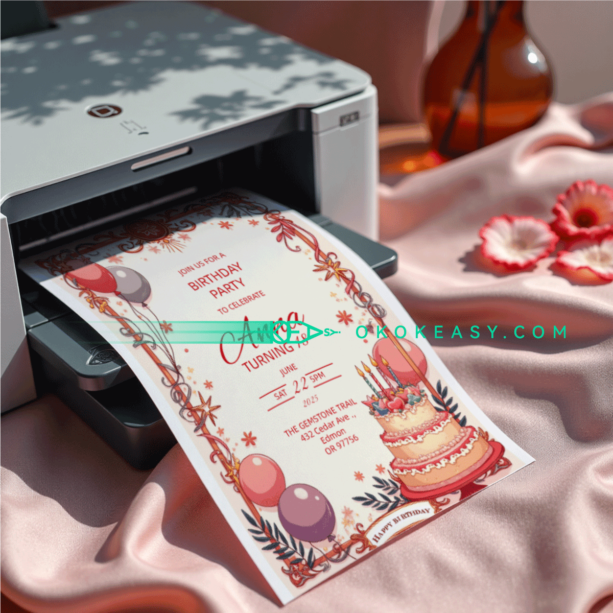 Lucky Day Bday Party Invite 4 Lucky day themed tarot card style birthday invitation, editable PDF