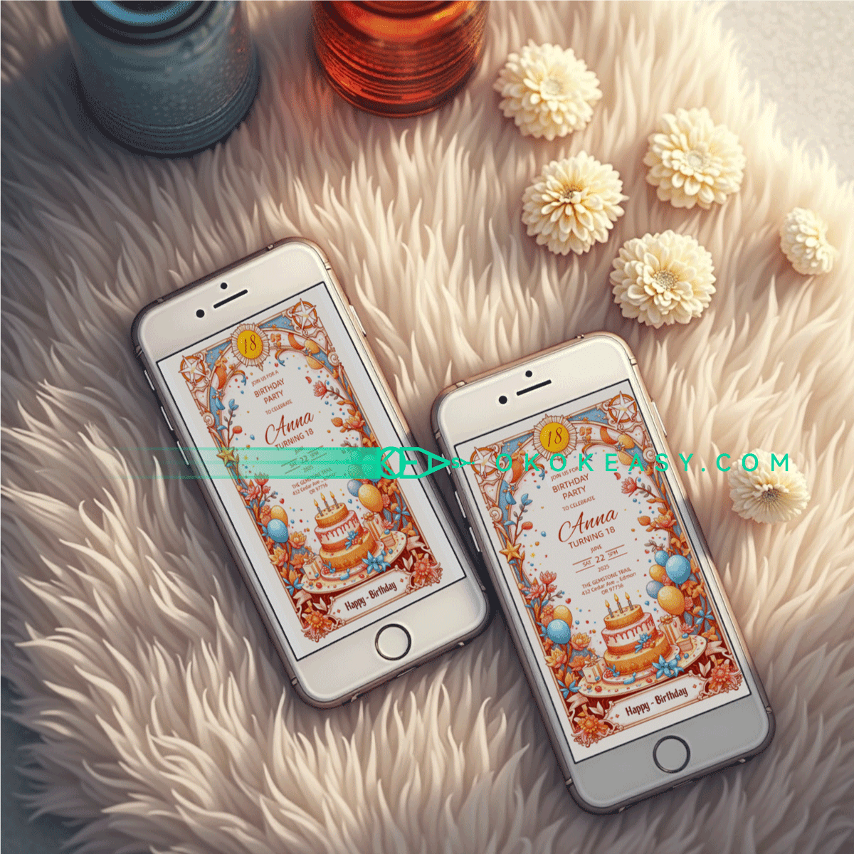 Lucky Day Bday Party Invite 2 Printable mysterious tarot card style birthday party invitation with classic color scheme, PDF format