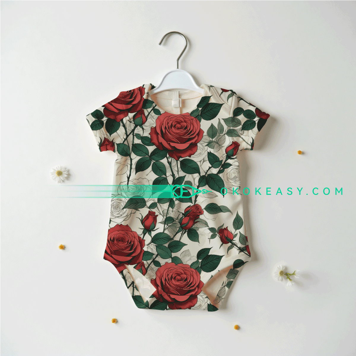 Rose Seamless pattern 6 High-Resolution Red Rose Seamless Pattern on Beige Background