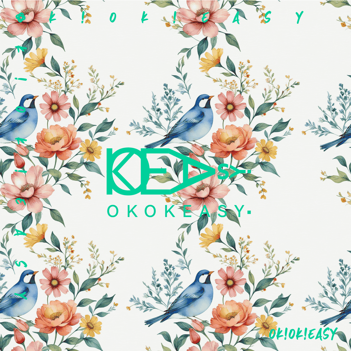 Birds and Flowers Seamless pattern 1 Birds and Flowers Seamless Pattern for Wallpaper Design