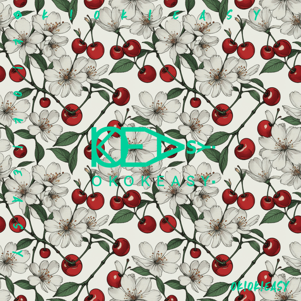 Plum Blossoms and Cherry Seamless Pattern for Wallpaper Design