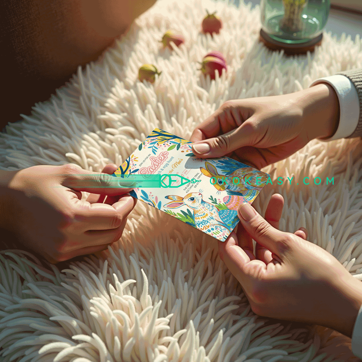 Post Impressionist Watercolor Easter Invitation 3 Post Impressionist Watercolor Easter Invitation - Image 3