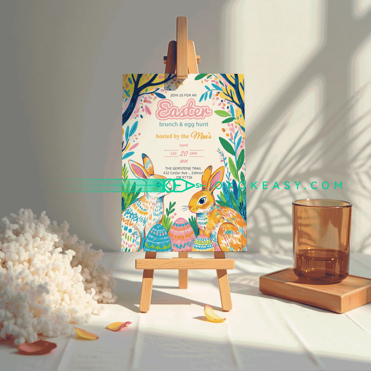 Post Impressionist Watercolor Easter Invitation 5 Post Impressionist Watercolor Easter Invitation - Image 5