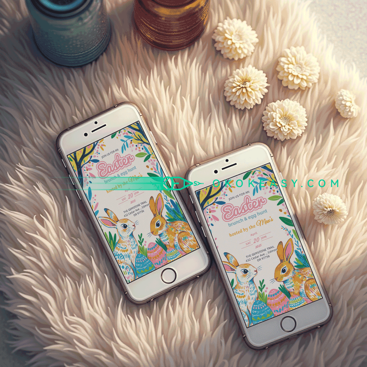 Post Impressionist Watercolor Easter Invitation 6 Post Impressionist Watercolor Easter Invitation - Image 6