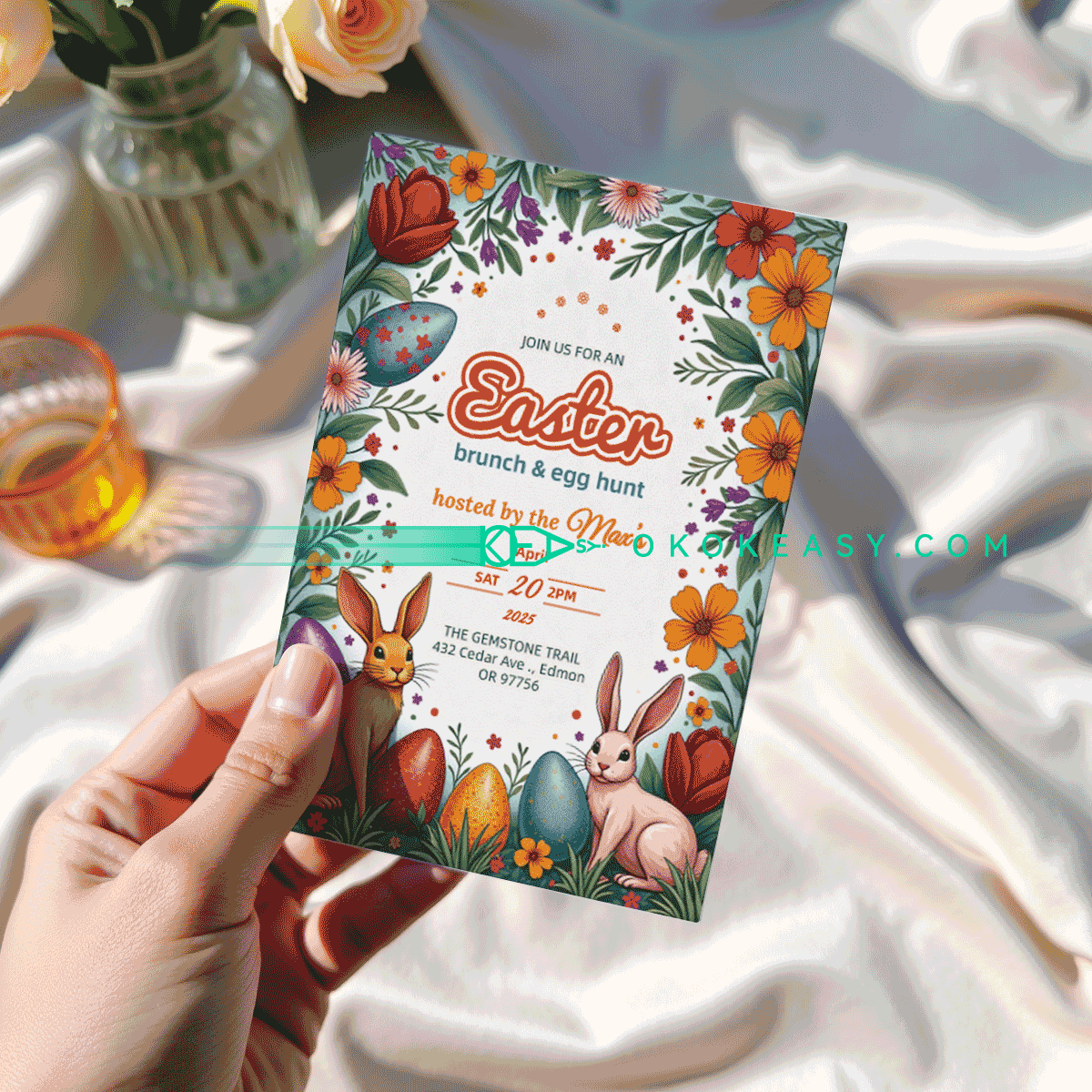 Realistic Vintage-Style Easter Invitation 2 Realistic Vintage-Style Easter Invitation - Image 2