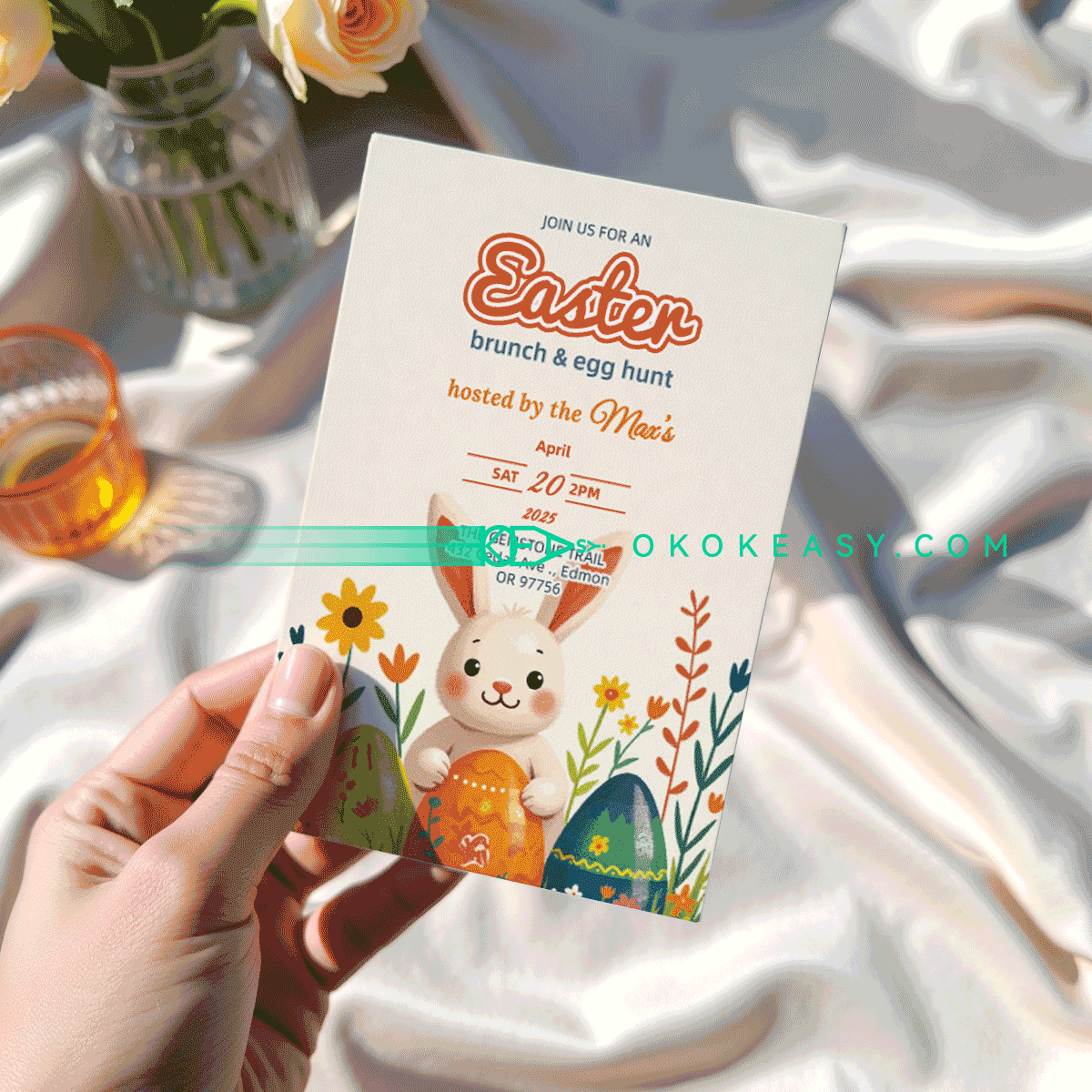 Cute Cartoon Easter Party Invitation 2 Cute Cartoon Easter Party Invitation - Image 2