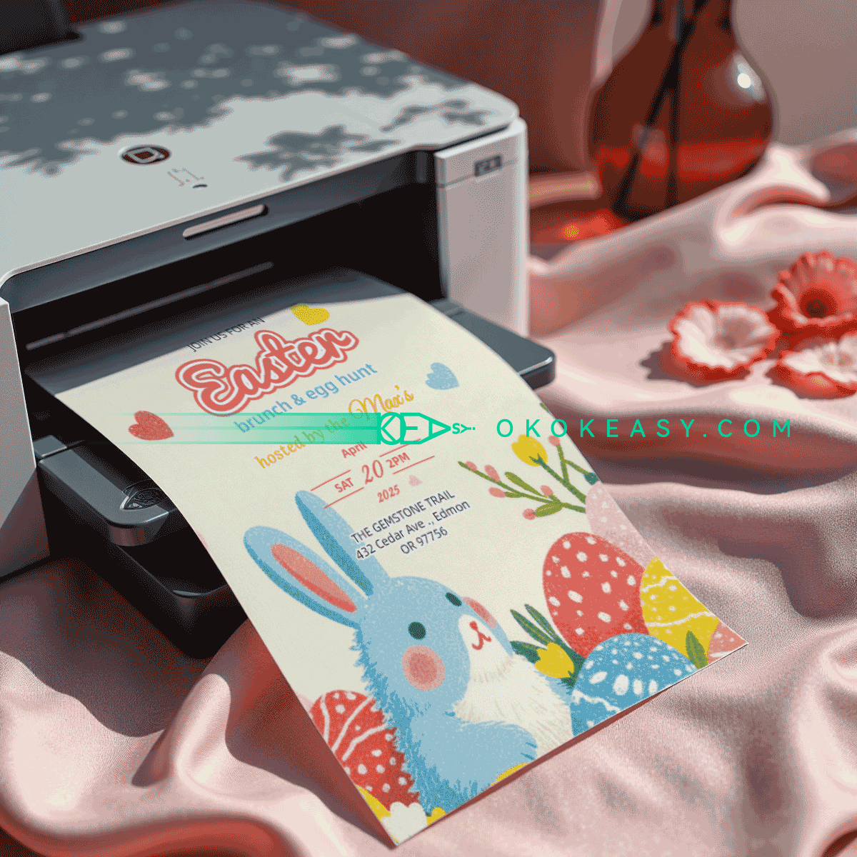 Blue Bunny Easter Invitation 4 Blue Bunny Easter Invitation - Image 4