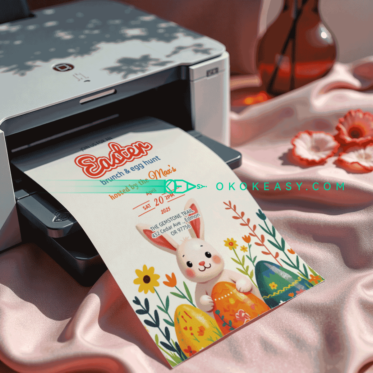 Cute Cartoon Easter Party Invitation 4 Cute Cartoon Easter Party Invitation - Image 4