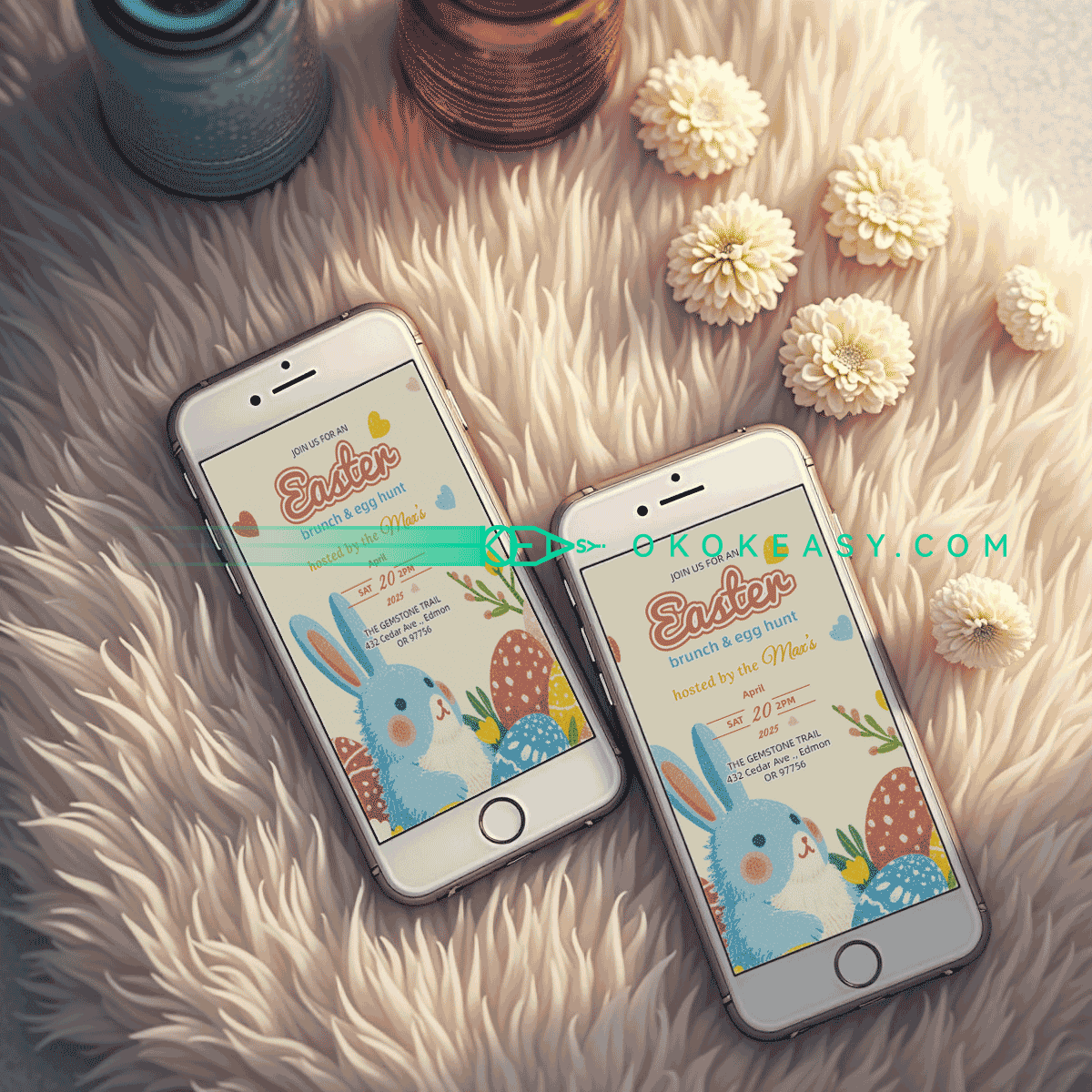 Blue Bunny Easter Invitation 6 Blue Bunny Easter Invitation - Image 6