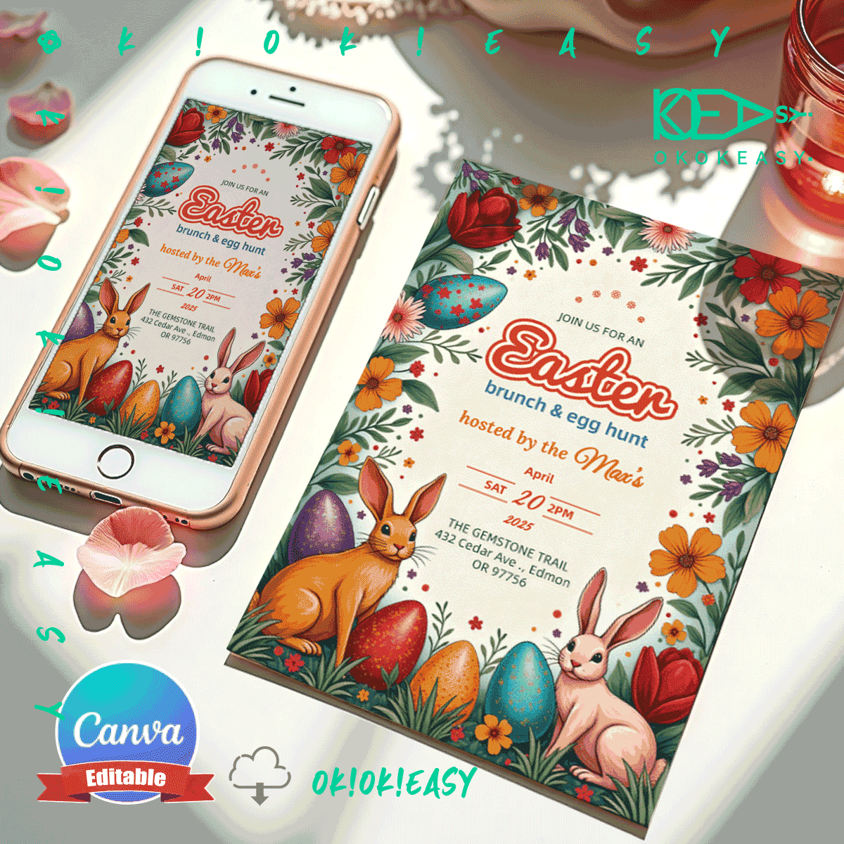 Realistic Vintage-Style Easter Invitation 1 Realistic Vintage-Style Easter Invitation