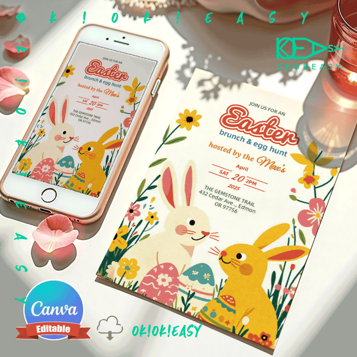 Children's Cartoon Easter Invitation 1 Children's Cartoon Easter Invitation