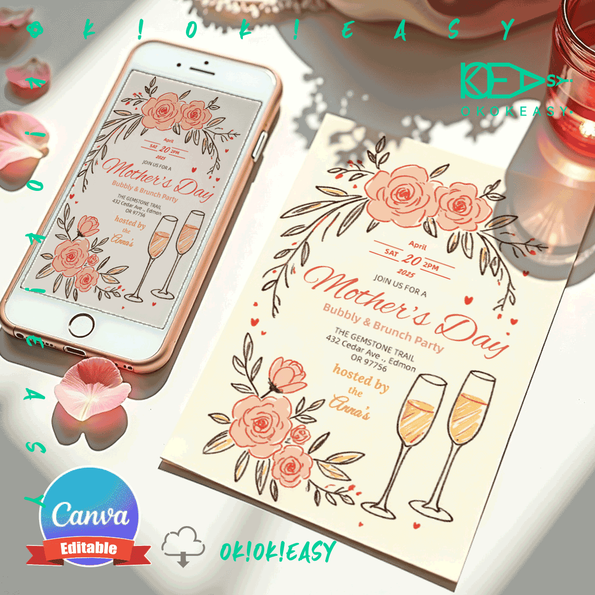 Mother's Day Party Invitation No.1 1 Mother's Day Party Invitation No.1