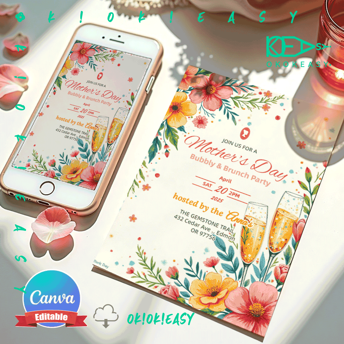 Happy Mother's Day Party Invitation No.13 1 Happy Mother's Day Party Invitation No.13