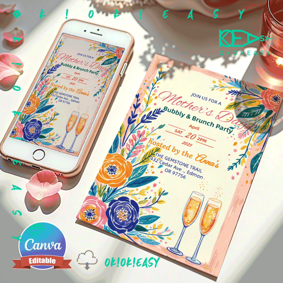 Happy Mother's Day Party Invitation No.7 1 Happy Mother's Day Party Invitation No.7