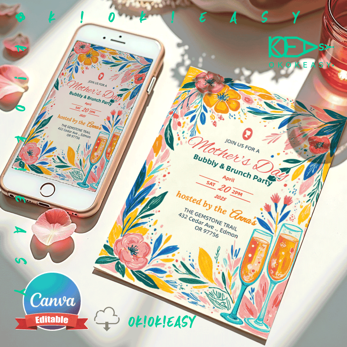 Happy Mother's Day Party Invitation No.8 1 Happy Mother's Day Party Invitation No.8