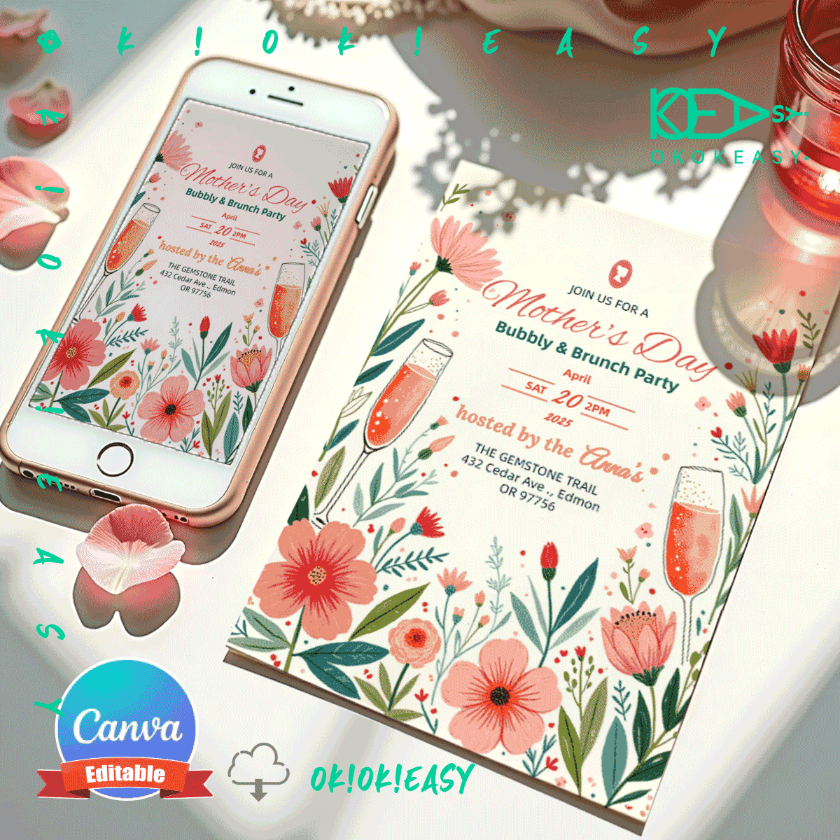 Happy Mother's Day Party Invitation No.12 1 Happy Mother's Day Party Invitation No.12