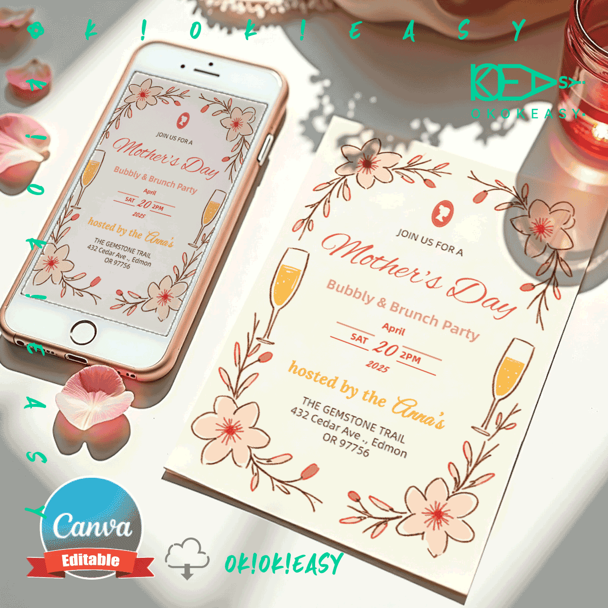 Mother's Day Party Invitation No.3 1 Mother's Day Party Invitation No.3